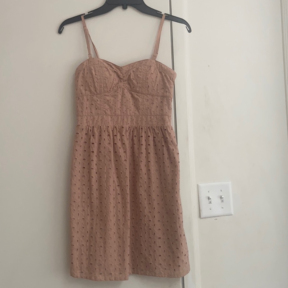 Nude eyelet dress